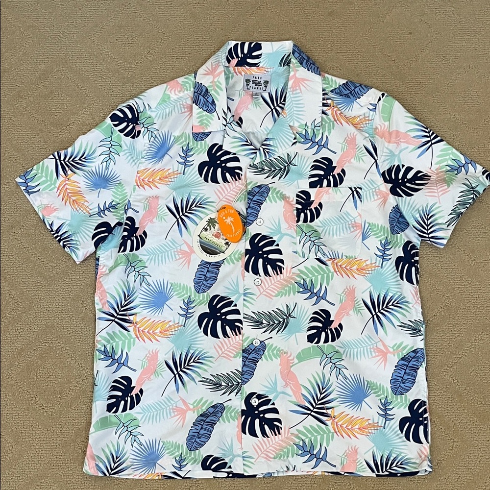 Free Planet Multicolor Tropical Leaf Men's Shirt